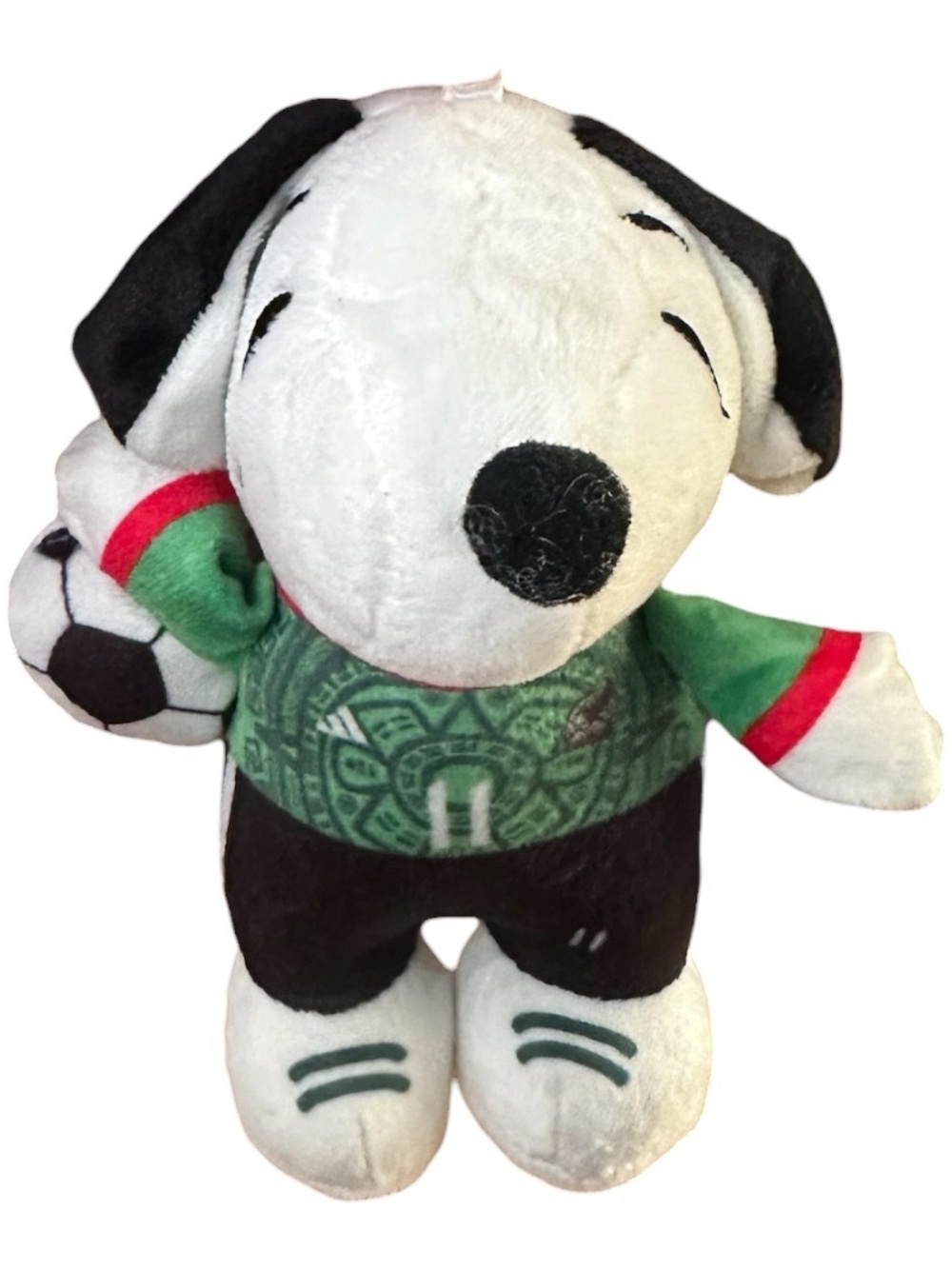 Plush Soccer Snoopy Dog Toy - Green/Black